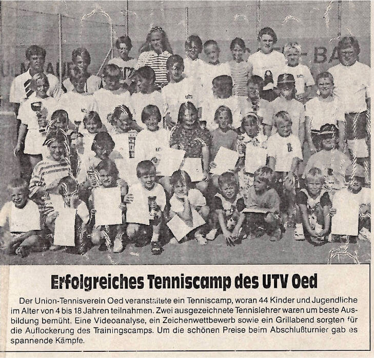 Kindertenniscamp 1995